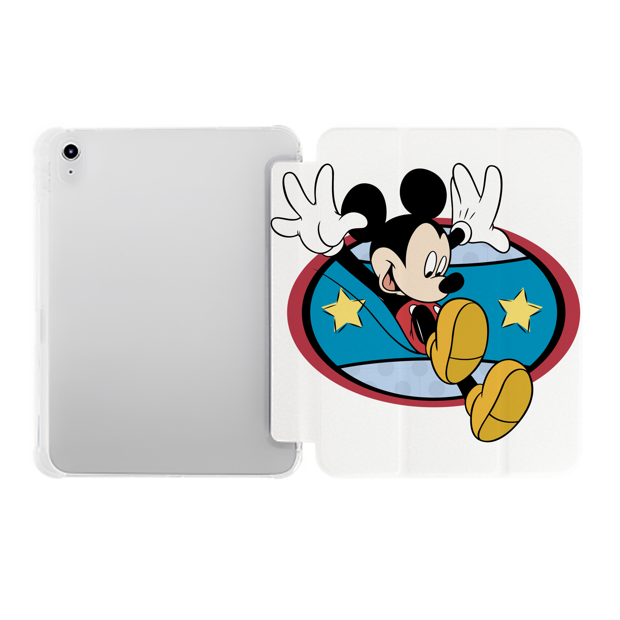 （画像用） ミッキーマウス Mickey Mouse IPad ケース ペン収納付き 三つ折りスタンド PUレザー×シリコン 対応機種9.5/10.5/10.9インチ